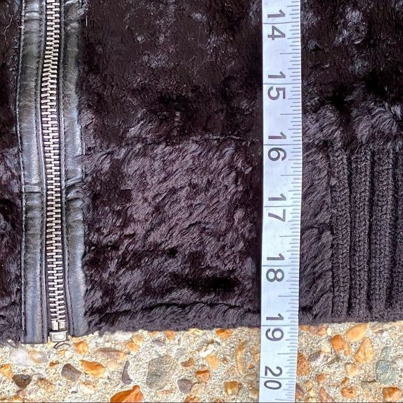 Vtg Express Faux Fur Wool Blend Ribbed Full Zip Jacket Size M - Picture 4 of 10